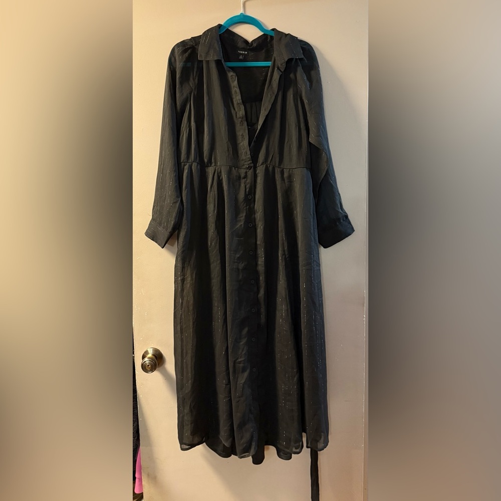 Torrid Black Button-Up Dress